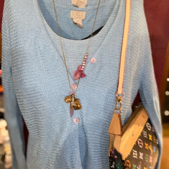 Sigrid Olsen Blue Knit Cardigan and Tank - 2 Piece Bundle - Picture 5 of 6